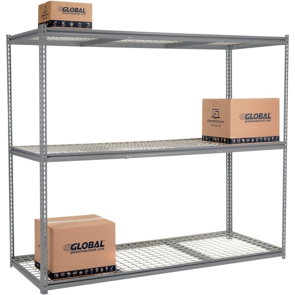 Global Industrial High Capacity Starter Rack 96x24x843 Levels Wire Deck 800lb Per Shelf GRY 580923GY - main